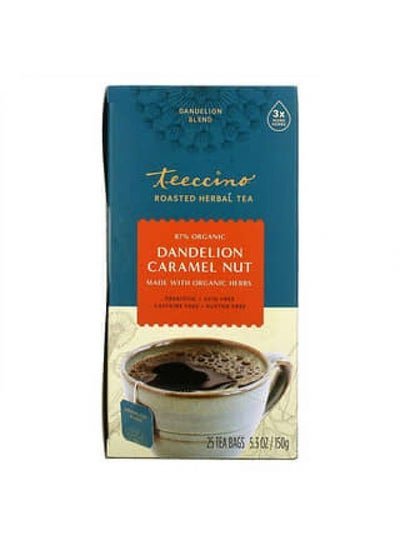 teeccino Teeccino, Roasted Herbal Tea, Dandelion Caramel Nut, Caffeine Free, 25 Tea Bags, 5.3 oz (150 g)