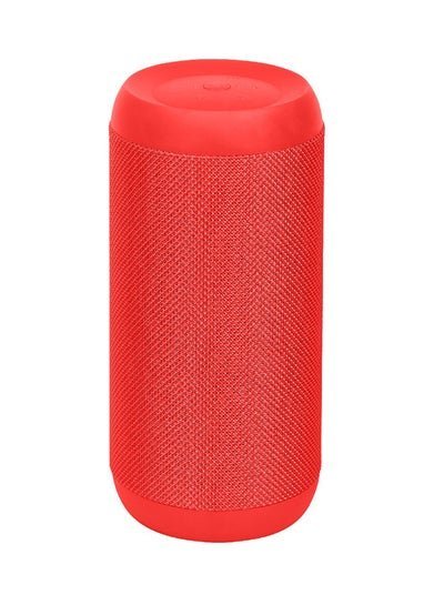 PROMATE True Wireless Stereo Speaker, Portable Bluetooth 20W Stereo Speaker with IPX6 Water Resistant, FM Radio, Micro SD Card Slot, USB Port, Audio Jack and Built-In Mic for Smartphones, Tablets, Silox Red Red