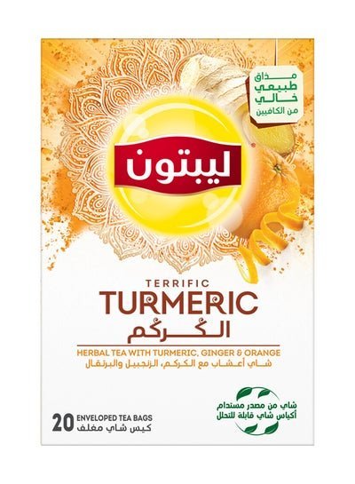 Lipton Herbal Infusion Tea, With Turmeric And Ginger 20 Teabags