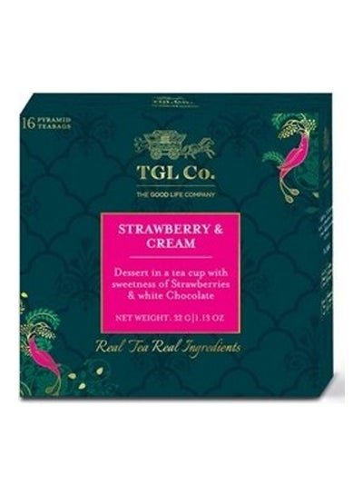 The Good Life Company (TGL Co.) Strawberry And Cream Teabag 32g Pack of 16