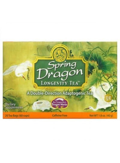 Dragon Herbs Dragon Herbs, Spring Dragon Longevity Tea, Caffeine Free, 20 Tea Bags, 1.8 oz (40 g)