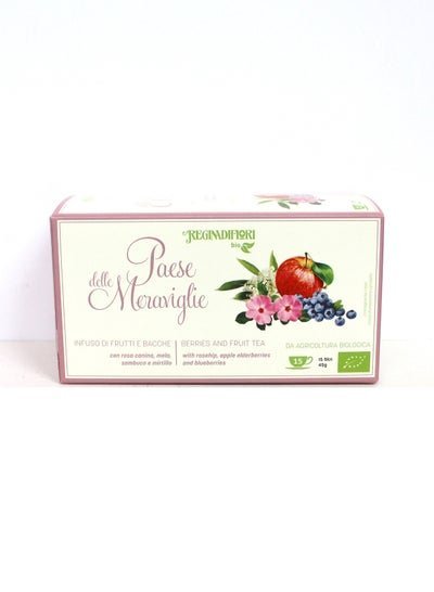 REGINAdiFIORI Wonderland Organic Infused Fruits Tea With Rosehip Apple Elderberries Blueberry 15 Filter Bags 45g