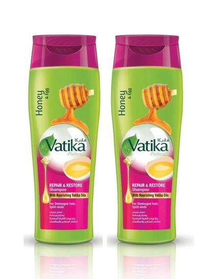 VATIKA Vatika Naturals Repair And Restore Shampoo – Enriched With Egg And Honey – For Damaged Hair And Split-Ends – 400 ml pack of 2