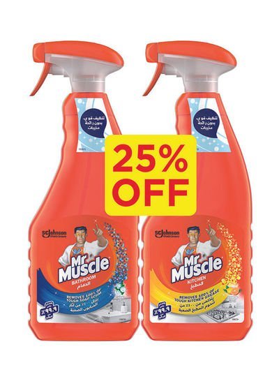 Mr. Mucsle Kitchen And Bathroom Cleaner Pack of 2 Orange 500ml