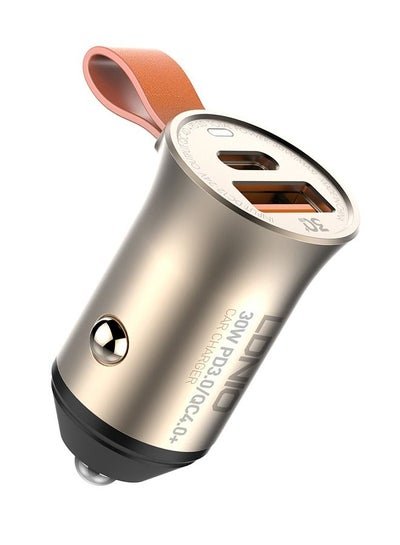 LDNIO C509Q Super Mini 30W Dual Port USB-C PD+QC4.0 Quick Mobile Phone fast Car Charger With Charging Cable