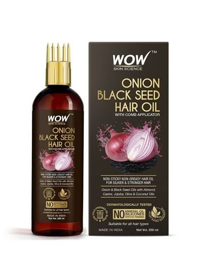 WOW Skin Science Wow Skin Science Onion Black Seed Hair Oil 200ml With Comb