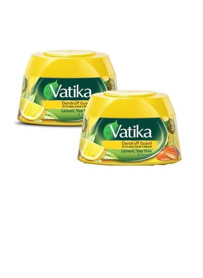 VATIKA Vatika Naturals Dandruff Guard Styling Hair Cream With Lemon, Tea Tree & Almond -140 ml pack of 2