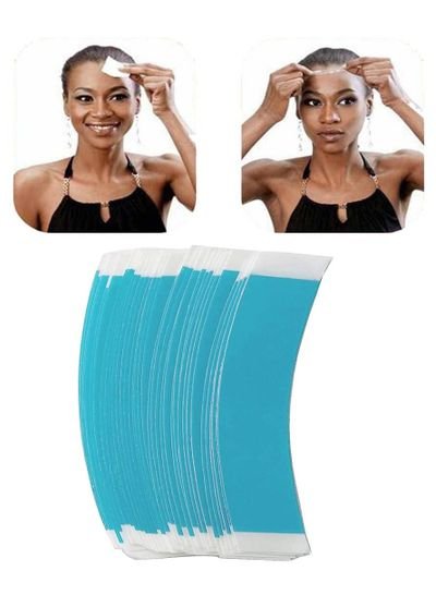 Estelle Lace Front Hair System Tape C Contour Tape Strips 36PCS Lace Front Wig Support Tape Strips Blue Liner Strong Adhesive Double Sided Hair Extensions Tape Water Proof
