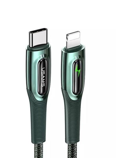 Usams Usams Type-C To Lightning Smart Power-off 20W PD Cable Green