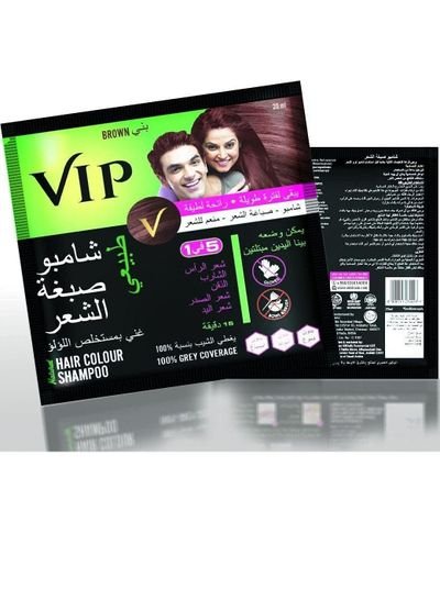 VIP VIP Original Natural Hair Color Shampoo Brown 20ml – Arabic