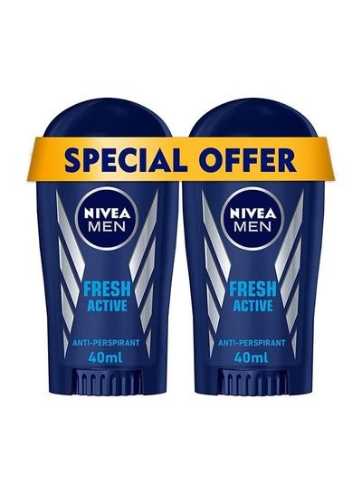 NIVEA NIVEA MEN Fresh Active, Antiperspirant for Men, Fresh Scent, Stick 2x40ml
