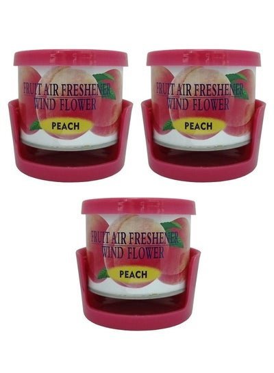 WIND FLOWER Fruit Air Freshener Gel Peach Scent (3 Pcs)