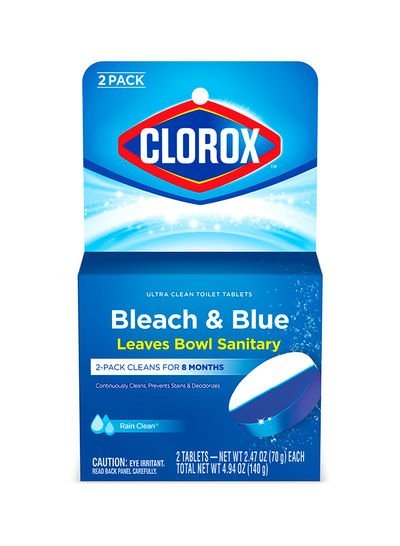 CLOROX Bleach And Blue Leaves Bowl Sanitary 2 Tablets 140g Pack Of 2 White
