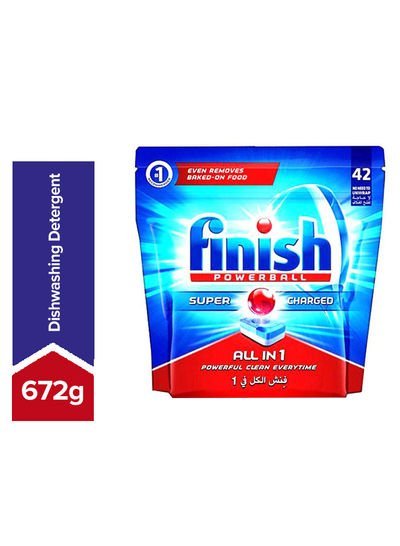 finish Regular Powerball Dishwasher Detergent All In One Max Tablets For Powerful Clean Everytime 42 Tabs 672g