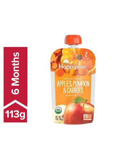 Happy Baby Apples Pumpkin And Carrots Organic Baby Food 113g