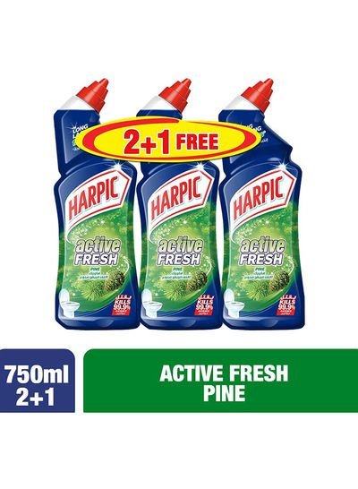 HARPIC Toilet Cleaner Active Fresh Pine 750ml Pack of 3