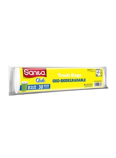 Sanita Club 30-Piece Sanita Oxo Biodegradable Flat Garbage Bag White 58x50cm