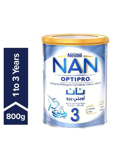 NAN Nestlé Optipro 3 Growing Up Milk From 1 To 3 Years, With 2’FL And BL Probiotic 800g