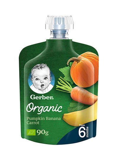Gerber Organic Pumpkin, Banana And Carrot Baby Food 90g