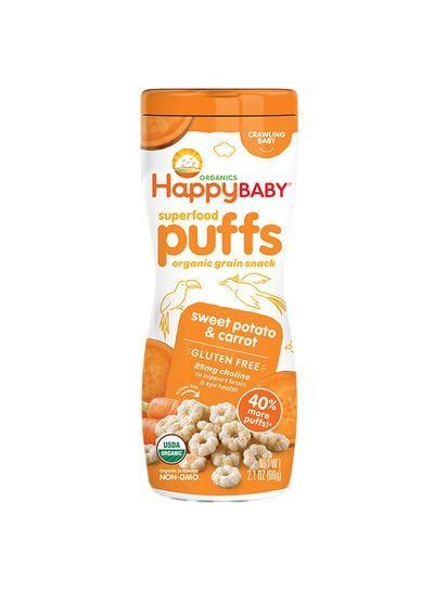 HAPPY FAMILY Organic Puffs Sweet Potato And Carrot 60g