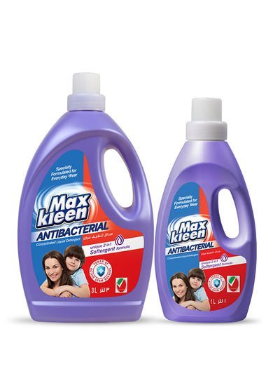 Maxkleen Antibacterial Concentrated Liquid Detergent With 2 In 1 Softergent Formula 3+1L