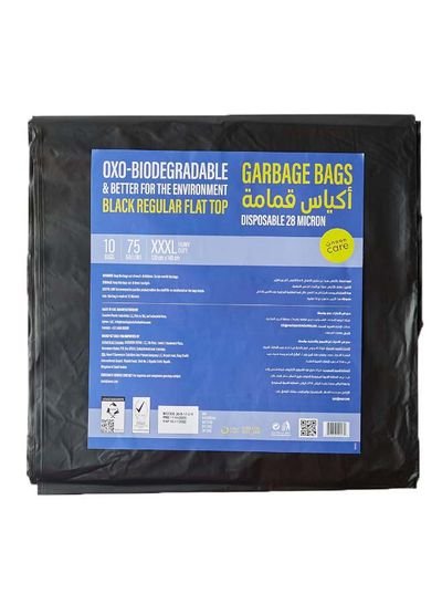 Noon Care Flat Top Garbage Bag, 10 Sheets, XXXL 75 Gallons