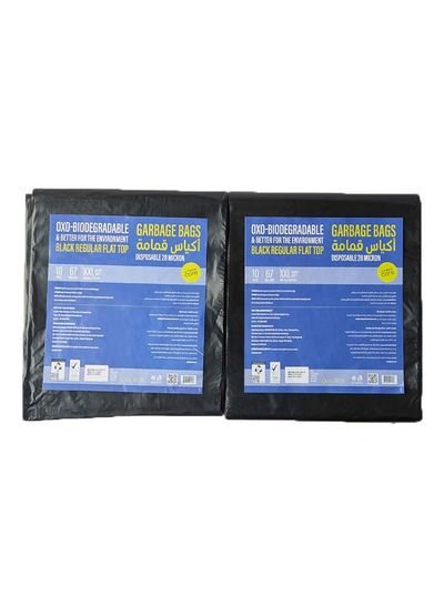 Noon Care Pack Of 2, Flat Top Garbage Bag, 10 Sheets Per Pack, XXL 67 Gallons