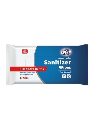 WOW Sanitizer Wipes 40 Sheets White