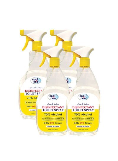 cool & cool Pack Of 4 Disinfectant Toilet Spray 750ml Yellow