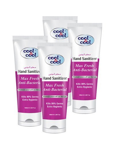 cool & cool Pack Of 4 Max Fresh Hand Sanitizer Tube 100ml Pink