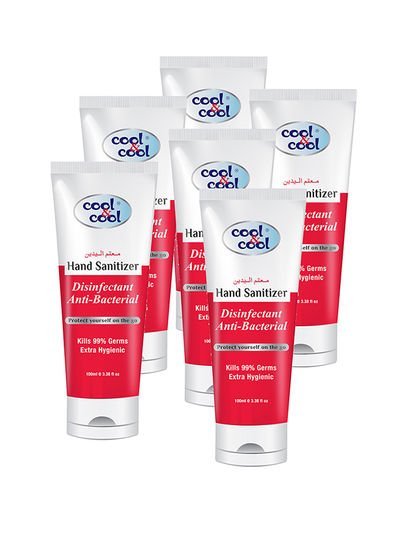 cool & cool Pack Of 6  Disinfectant Hand Sanitizer Tube 100ml