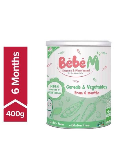 Bebe M Baby Organic Plant-Based Cereals And Vegetables High Content Of Vegetable 6 Months 400g