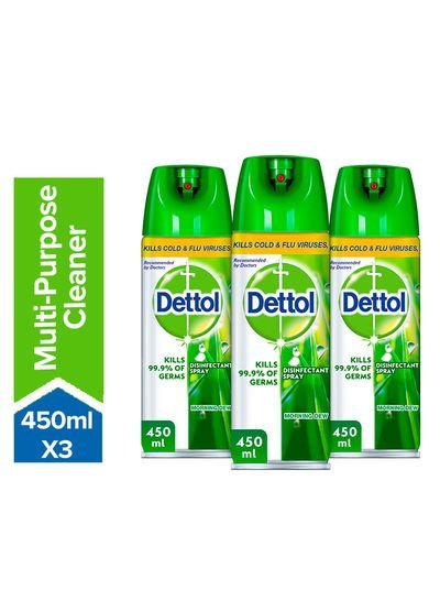 Dettol Morning Dew Disinfectant Spray Multicolour 3x450ml