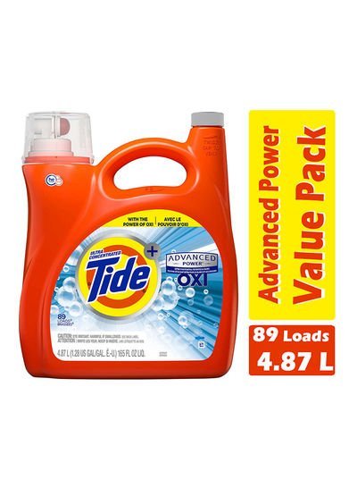 Tide Oxi With Advanced Power Ultra Concentrate Liquid Laundry Detergent Orange 4.87L