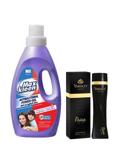 Maxkleen Liquid Detergent Antibacterial With Yardley Poise Noire EDP Multicolour 1L+100mlL