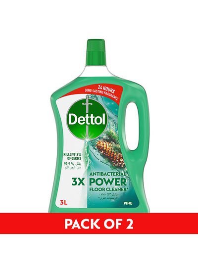 Dettol Pine Antibacterial Power Floor Cleaner Pack Of 2 3L