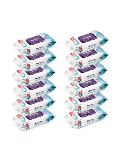 Bumble 100-Piece Antibacterial Wet Wipes Pack Of 12 White 20×14.5cm