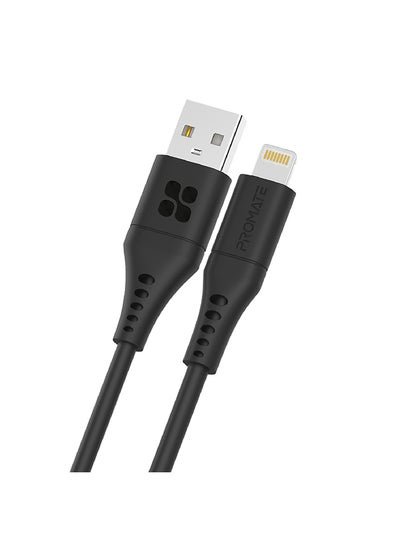 PROMATE USB-A to Lightning Cable with 2.4V Output, 480 Mbps Data Sync and 1.2m Cord, PowerLink-Ai120 Black
