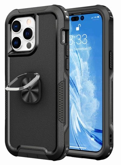 Motim Armor Case for iPhone 14/14 Pro/14 Plus/14 Pro Max Military Grade Heavy Duty Protective Kickstand Ring Holder Cover with Magnetic Car Mount Holder Function