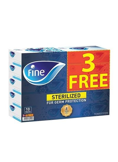 Fine Facial Tissues 130 Sheets Pack Of 10 White
