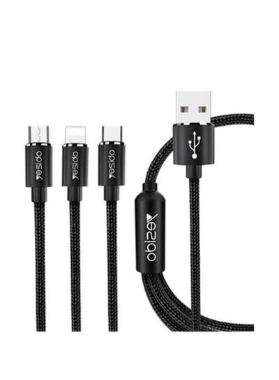 Yesido 3 In 1 Cable For Lightning with Micro And Type-C 1200mm