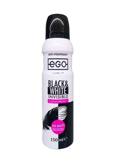 EGO Anti-perspirant Deodorant Spray Women Black & White invisible  150ml