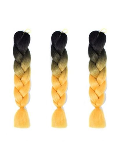 Arabest 3-Piece Jumbo Braid Hair Extensions Wigs Black/Orange