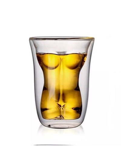 Generic Double Wall Borosilicate Slim Lady Glass For Tea, Coffee, Juice 200 ML