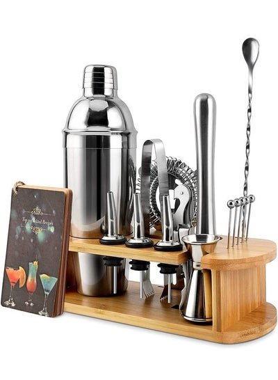 AMERTEER 16 Pcs 750mL Stainless Steel Cocktail Shaker with Stand