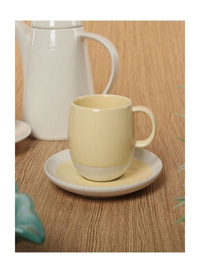 homes r us Pastel & Trend Cup and Saucer, Yellow – 250 ml