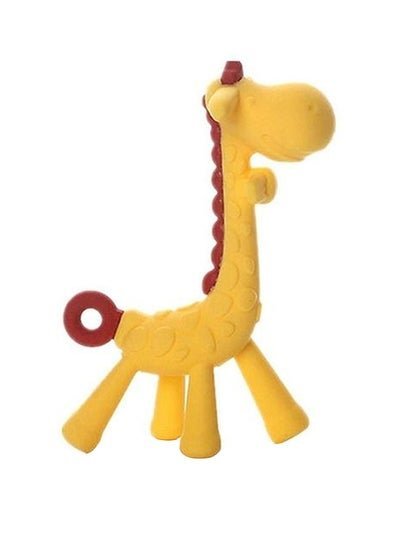 Buna Food Grade BPA Free Silicone Cartoon Giraffe Shape Baby Teether Toy – Multicolour