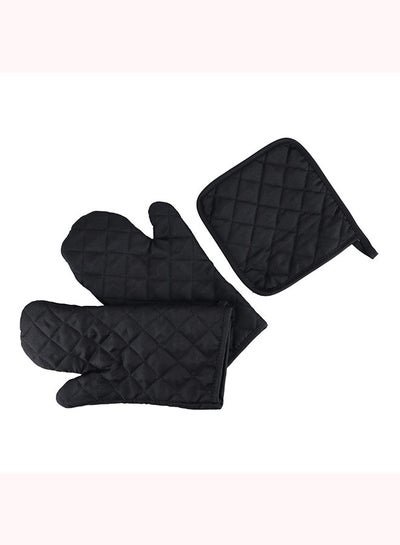 Royalford Royalford Kitchen Gloves with Pot Holder- RF10488| 100% Cotton Padded with Polyester Gloves and Holder| Oven Mittens for Baking