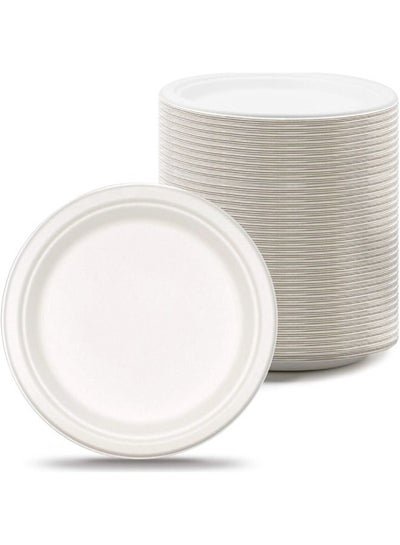 SNH PACKing Bagasse Biodegradable Plate 10 Inch Made From Sugarcane Plates 50 Pieces