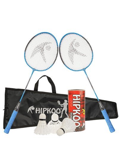 HIPKOO Series Aluminum Badminton Complete Racquets Set Of 2 Wide Body Rackets With Cover, 3 Shuttlecocks